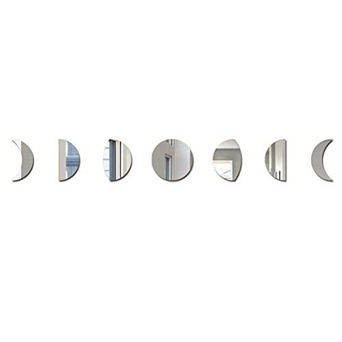 SHINEOFI 1 Set de Espejos Lunares Acrílicos Decorativos de Pared 22X20 CM Espejo Lunar Fácil de Instalar y Quitar para Hogar y Oficina