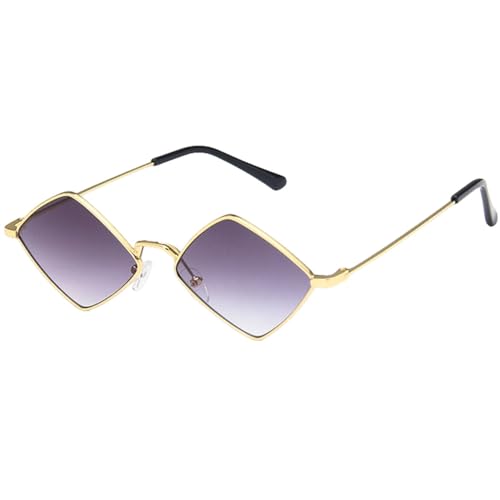 Lunettes de soleil irrégulière en losange et cadre en alliage pour une protection chic et rétro