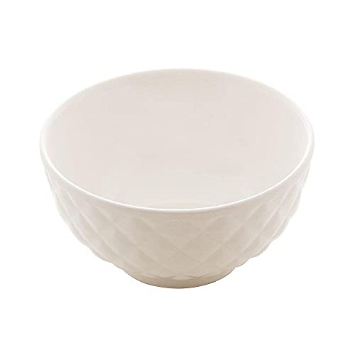 Jogo Tigela Bowl Porcelana Diamond Branco 300ml 6pç - Lyor
