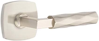 Emtek Select Passage, Urban Modern Rosette, Tribeca Lever (Right Hand, L-Square Stem, Satin Nickel)