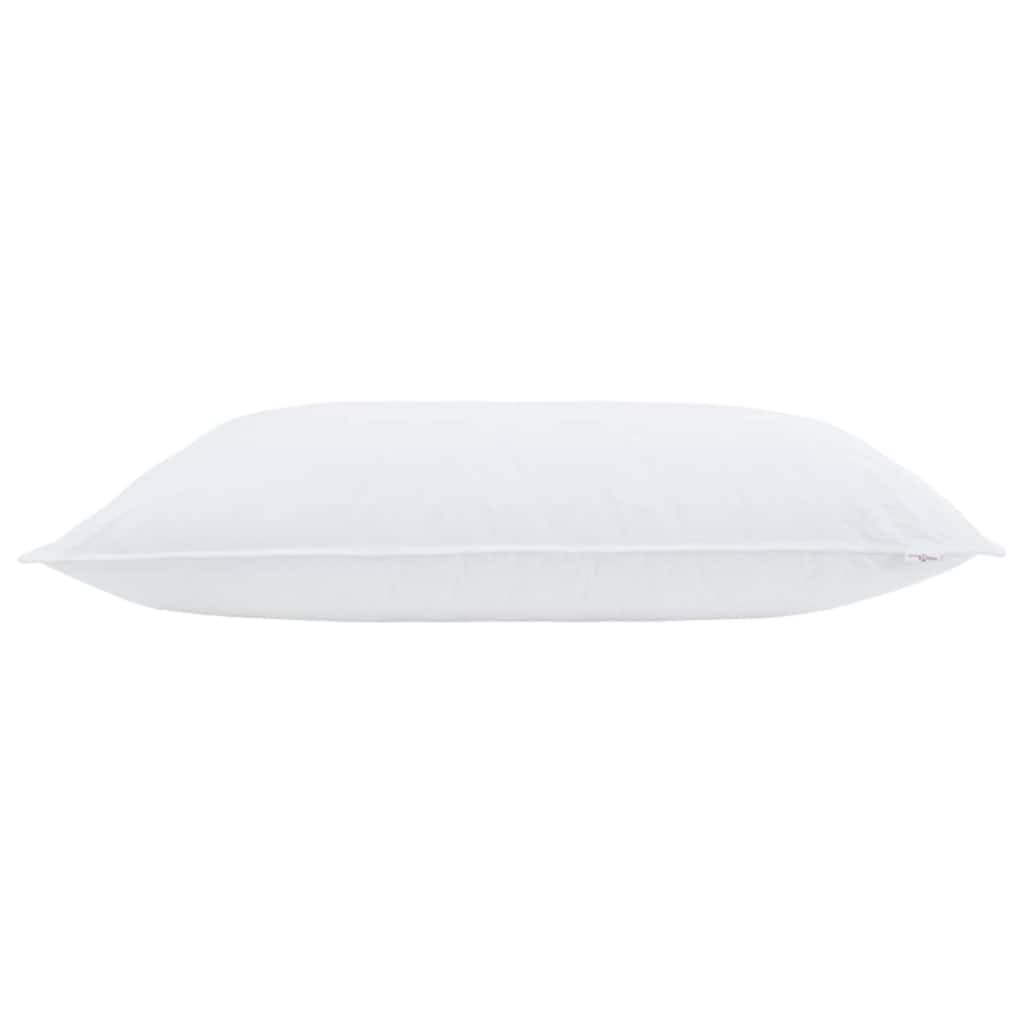 Juego de 2 almohadas de 40 x 80 cm de algodón blanco con relleno transpirable para espalda, abdomen, dormir de lado, lavables, ergonómicas, de apoyo, cómodas, suaves, fáciles de limpiar