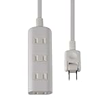 エルパ(ELPA) 扉付タップラン 電源タップ 延長コード 125V 3m 4個口 ホワイト WBT-N4030B(W)