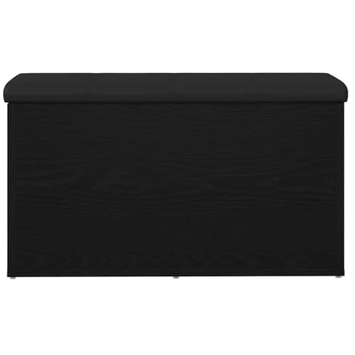 Banc avec espace de rangement premium aspect chêne noir