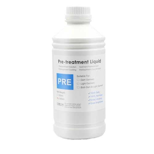 1000ML Pretreatment Liquid Solution for DTG Printer Compatible with Light and Dark Textiles Ink Pre Coating Before Printing Fluid(1000ML Dark)