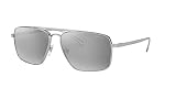 Versace Man Sunglasses Silver Frame, Light Grey Mirror Silver 80 Lenses, 61MM