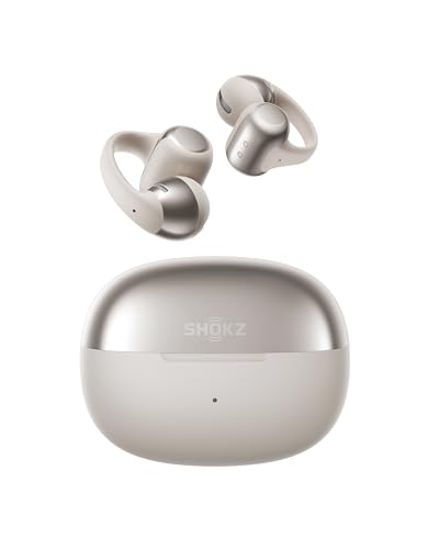 SHOKZ OpenDots ONE Casque à oreilles libres, Audio Dolby Premium, Écouteur à Clip 6,5 g, Bluetooth 5.4, sans Fil avec Micro, Chargement Rapide, 40 h d'Autonomie, IP54, avec Chiffon de Nettoyage - Gris
