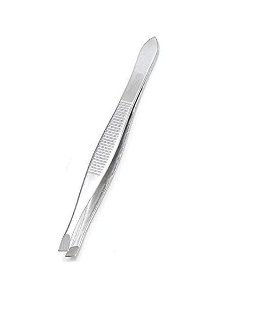 Suryavanshi World Flat Tip Metal Tweezer and Plucker for Upper Lip, Eyebrows and Blackhead, Silver (Pack of 1) (B0BQGFVYZY) Amazon Price History, Amazon Price Tracker