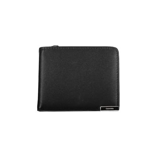 Calvin Klein Modern Plaque portefeuille homme bi-fold noir avec fermeture zippée