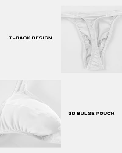 Mens Thongs Sexy Low Rise T-Back Soft Stretch G-String Bulge Underwear 3 Pack4