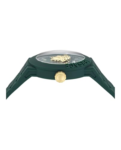 Versace V-Pop Collection Luxury Mens Watch Timepieces with a Green Strap, Case and Dial3