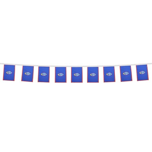 Image of AZ FLAG Guam 6 meters BUNTING Flag 20 flags 9'' x 6'' - Guamanian STRING flags 15 x 21 cm