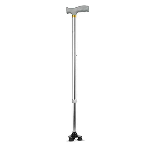 Canne de marche réglable en hauteur béquille aluminium pour seniors blanc