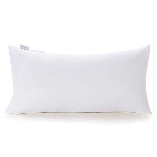 Acanva Fluffy Pillow Insert for Bed Sleeping Decorative Stuffer Cushion Sham Filler 16x26 Inch White