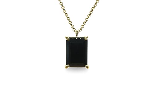 Collier à pendentif onyx noir Bijoux Anémone, l'idée de cadeaux pour elle avec boîte de charme