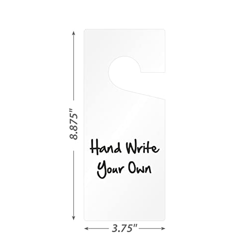 Smartsign Blank Write-On Door Knob Hanger Tags - White | 3.75" X 8.875" Plastic, (Pack Of 6) #TOP5