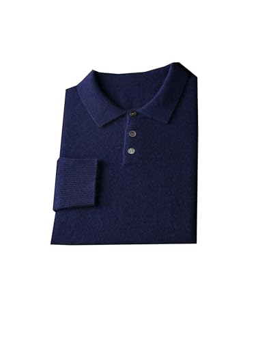 Dcvmvmn Men Cashmere Knitted Pullover Winter Turn-Down Collar Sweaters Full Sleeve Solid Color Jumpers