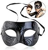 WINOMO Roman Masquerade Mask Black Venetian Mask Men Women Christmas Party