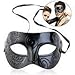 WINOMO Roman Masquerade Mask Black Venetian Mask Men Women Costume Party Halloween