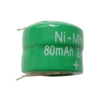 Batería recargable Ni-MH 80mAh 2.4V 15.5mm x 12.6mm miniatura 1