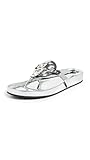 Tory Burch Women's Miller Cloud Sandals, Argento, Silver, Metallic, 8 Medium US