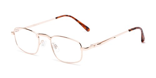 Rectangle Reading Glasses in Gold by Readers.com | The Anderson | +1.75