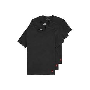 Polo Ralph Lauren Mens 4d Flex Cooling Ventilation Cotton Modal Crew Undershirts, 3-Pack