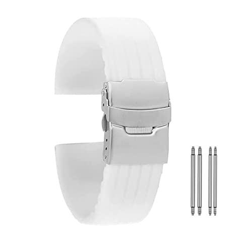 Pulseiras de relógio Pulseiras à prova d'água de silicone compatíveis 18/20/22/24 mm Substituição d