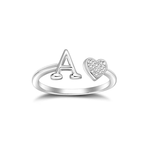 Bague initiale argent 925 cœur le cadeau personnalisable idéal