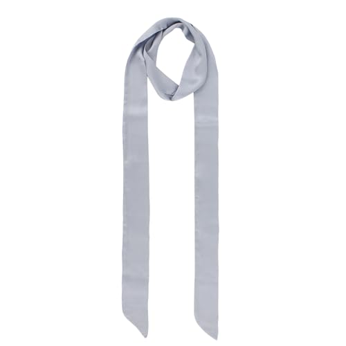 Women Solid Color Long Narrow Silk-like Ribbon Scarf Neck Tie Choker Belt