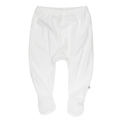 Image of HonestBaby Baby 3-Pack Footed Pants Roomy Fit Pull on Bottoms 100% Organic Cotton for Infant Baby Boys, Girls, Unisex