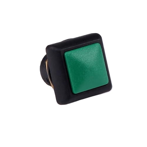 Bouton poussoir carré 12mm vert momentary IP67 pour panneau électrique