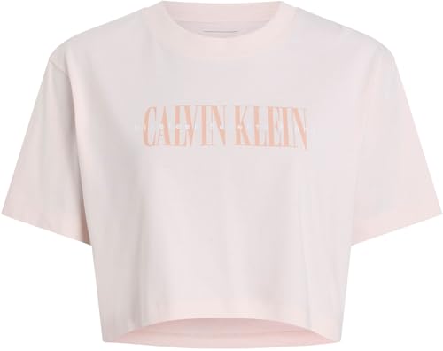 Calvin Klein Damen T-Shirt Kurzarm Varsity Boxy Tee Cropped, Rosa (Silver Peony), XL – Ansicht 5