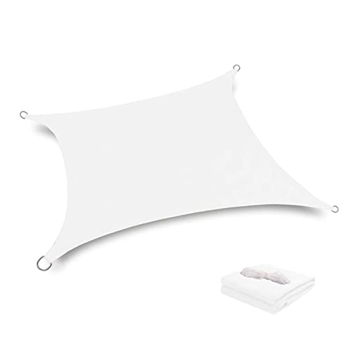 Voile d'ombrage blanche 95% UV block, auvent imperméable rectangle pour pergola et camping