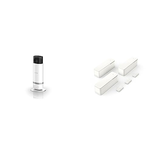 Bosch Smart Home Eyes Innenkamera II & Tür-/Fensterkontakt II, Smarter Sensor zum energieeffizienten Heizen, kompatibel mit Amazon Alexa und Google Assistant, 3er-Set