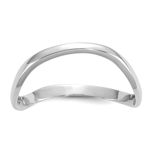 Bague de pouce en or blanc 10K polie taille 9 pour femme élégante