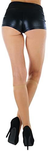 Image of ToBeInStyle Women's Pack Of 6 Pairs Sheer Knee-Hi Nylon Solid Socks