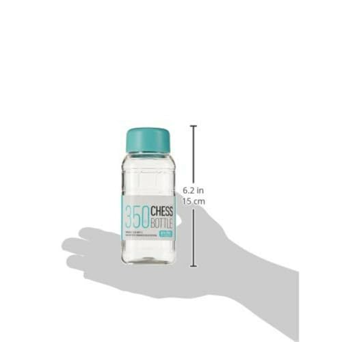 Image of Rectangle Bottle Small BPA Free Clear Plastic Water Bottle, PET Bottle For Home, Fridge, Office, Gym, Yoga, School, Travel (Transparent & Multicolor Cap) (Chess- Bottle - 350ml, Pack 2)
