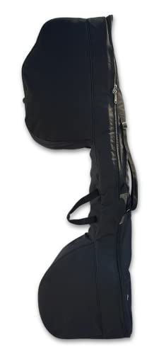 Saraswati Veena Travel Cover Bag - Polyester Nylon, Foam Padding, Velvet Lining, Rexin Exterior, Lightweight, Water-Resistant, Carry Handle, Heavy-Duty Zippers, and Extra Storage Pockets