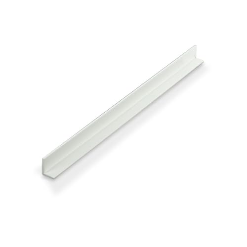 Image of Outwater Plastics White 5 /16 inch X 7 /16 inch X 3 /64 inch (.047 inch) Thick Styrene Plastic Extruded 90 Degree Angle 36 Inch Lengths (Pack of 4)
