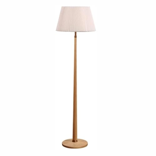 WxuuLTGJR Lámpara de pie para Dormitorio, lámparas de pie de Madera Maciza, Pantalla de Tela, lámpara de pie para Sala de Estar, lámpara de pie Alta Retro Moderna