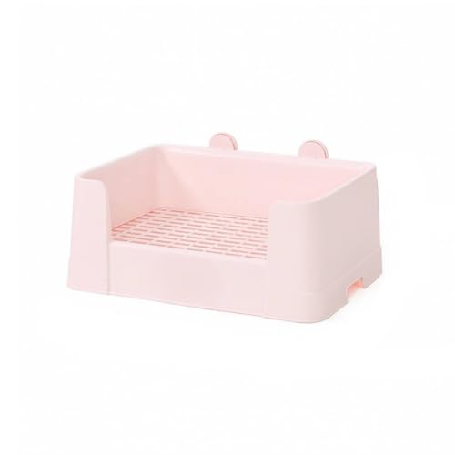 KiBcsLic High-Sided Small Pet Litter Tray with | Raised-Wall Small, Rust-Resistant, Bunny Litter Pan, Indoor Owners, Pink