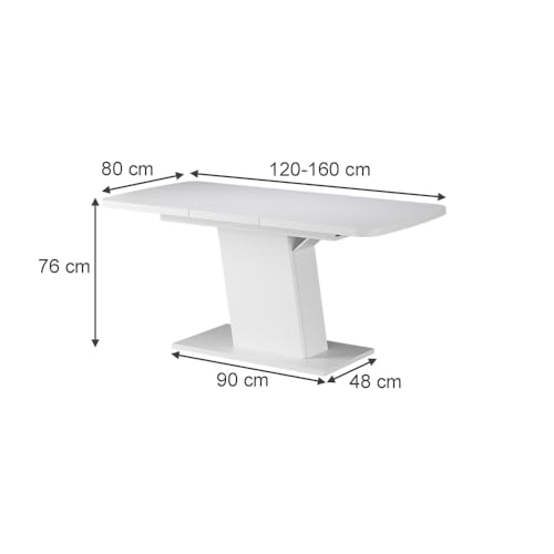 Table de salle à manger Fenaro extensible au design épuré blanc - 4