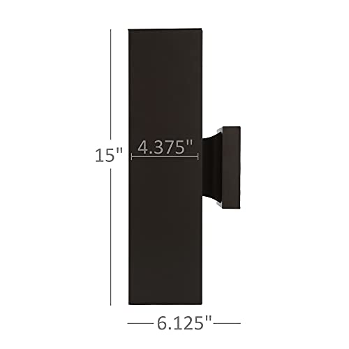 Modern Outdoor Light For Home Exterior | Aluminum Wall Sconce | Weather Resistant For Outside Of House, Porch, Garage, Or Patio | Wet Rated, Black, 15 X 4.375 Inches #TOP2