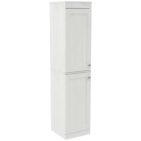 Inval Shaker Style 2-Door Buffet Slim Storage Cabinet for Kitchen, Dining Room, Adjustable Shelves, Brushed Metal Handles, Washed Oak Cover