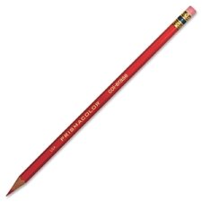 Col-Erase Pencil w/Eraser, Carmine Red Lead/Barrel, Dozen