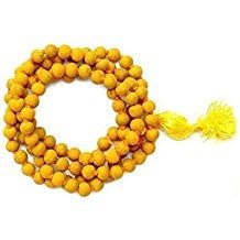 Natural Turmeric Haldi Mala 108+1 Beads, Turmeric Rosary Mata Baglamukhi Pooja Jaap Special (Pack of 1)