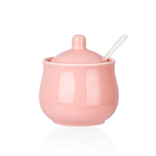 Image of CHILDIKE 8 OZ/230ml Sugar Bowl, Ceramic Sugar Bowl with Lid and Spoon