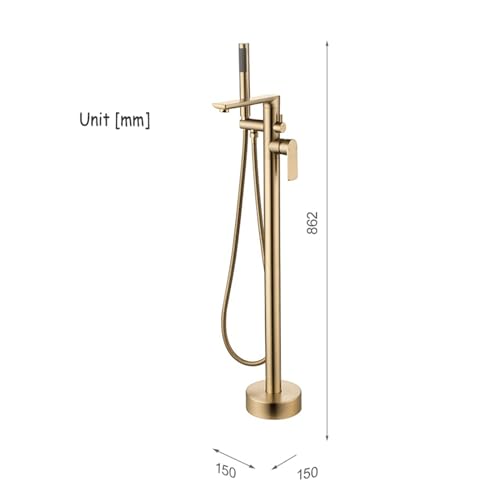 Robinet de sol baignoire or brossé design haut de gamme - 7