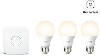 Philips Hue White LED Smart Light Bulb Starter Kit, 3 A19 Smart Bulbs