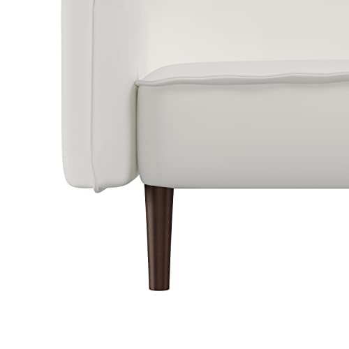 Kevinplus Loveseat Futon Sofa Bed, Convertible Sleeper Sofa Couch Bed In Cotton Linen Fabric For Living Room Bedroom Dorm Apartment Studio, Wood Legs, White #TOP6